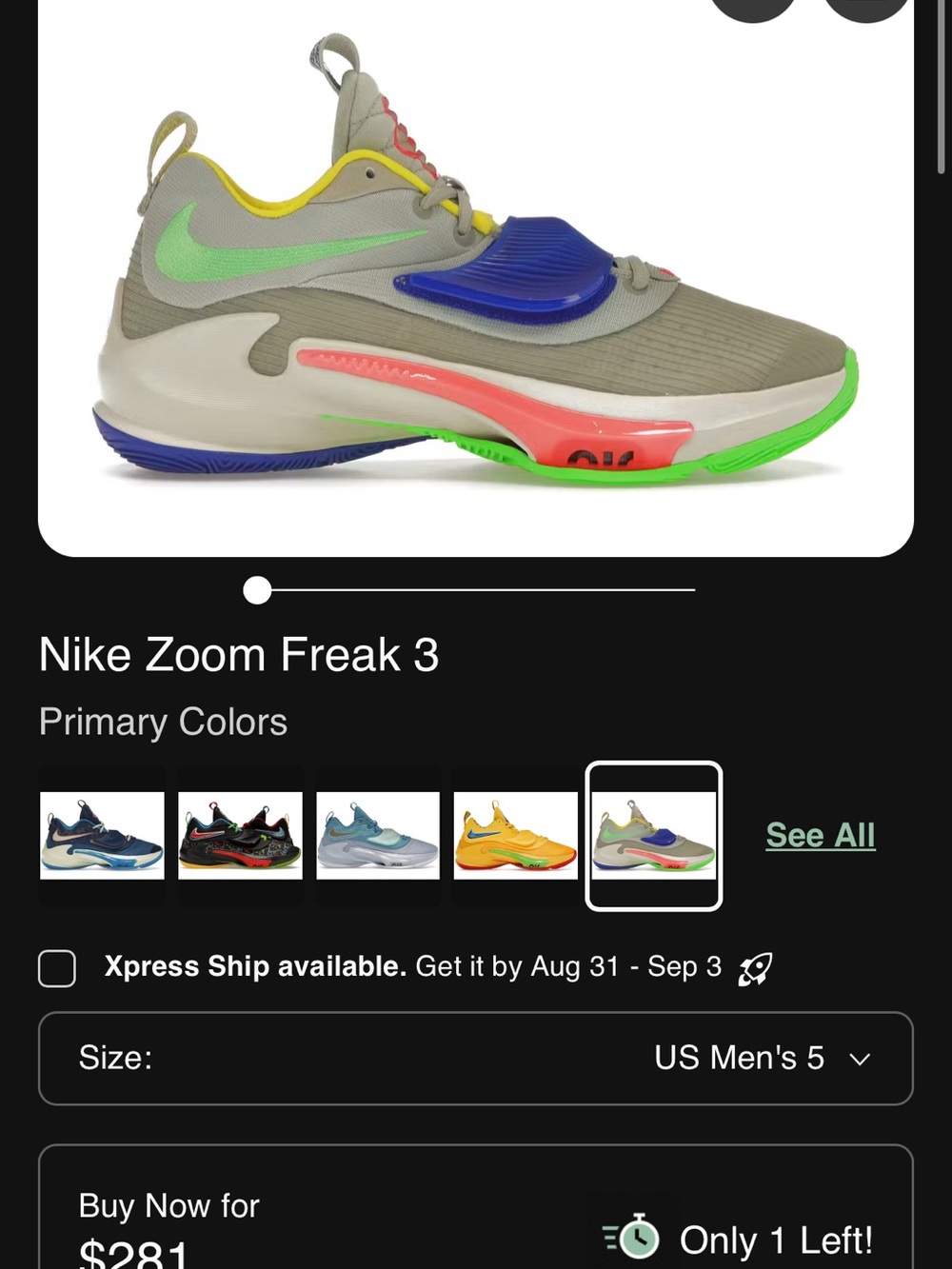 Nike Kids' Zoom Freak 3 Sneakers